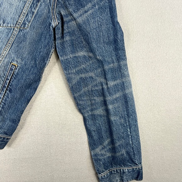 Levis Denim Trucker Jacket Fits Large Blue Jean Medium‎ Wash Faded Classic 70797 - Picture 9 of 12
